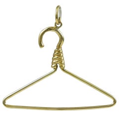 Vintage Coat Hanger Gold Charm