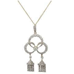 Antique 1900s 2.39 Carat Diamond and Yellow Gold Pendant 3