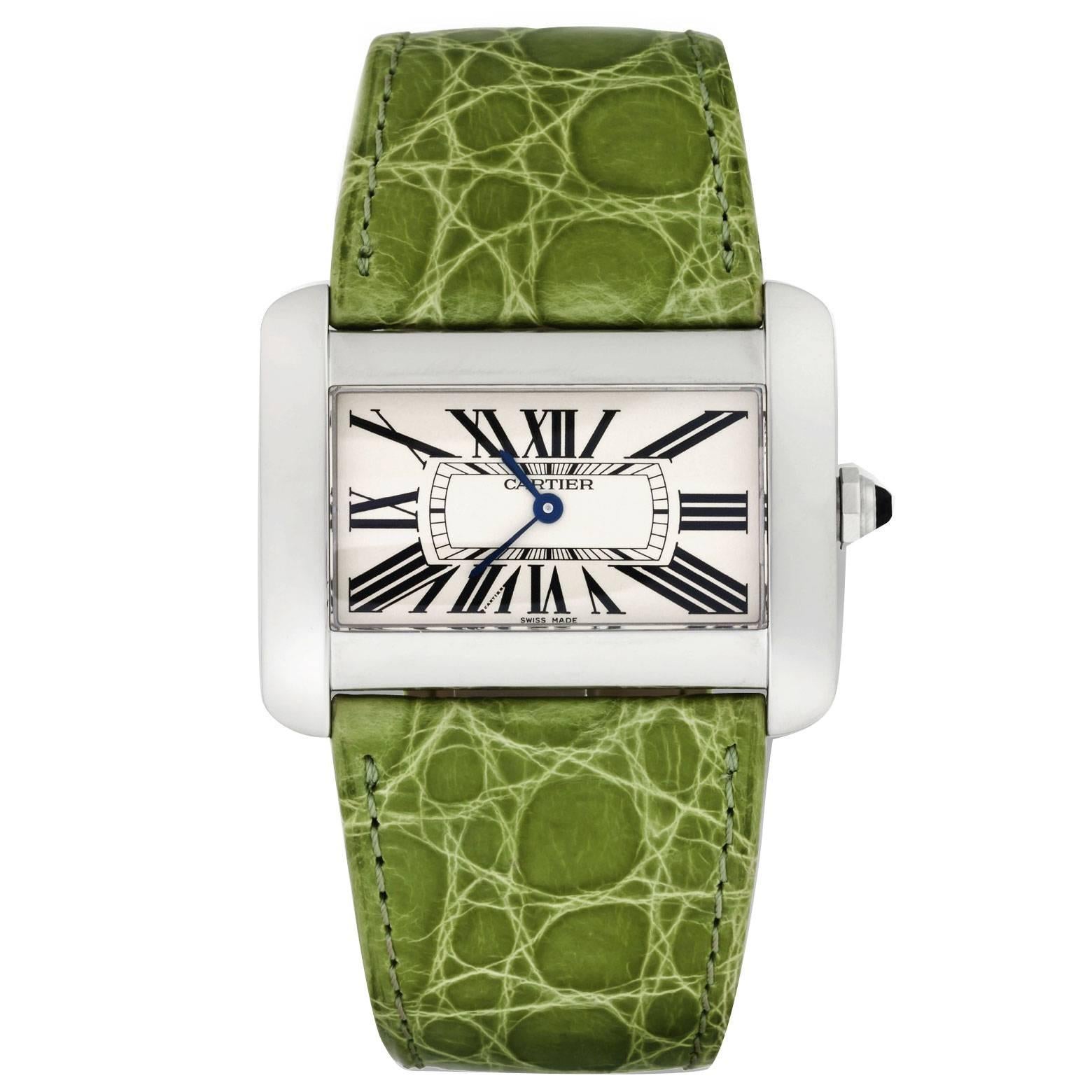 Cartier Ladies Stainless Steel Tank Divan Quartz Wristwatch