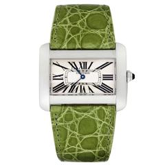 Cartier Ladies Stainless Steel Tank Divan Quartz Wristwatch 12