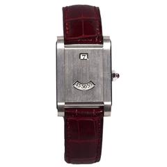 Cartier Platinum Tank a Guichet Jump Hour Wristwatch 9