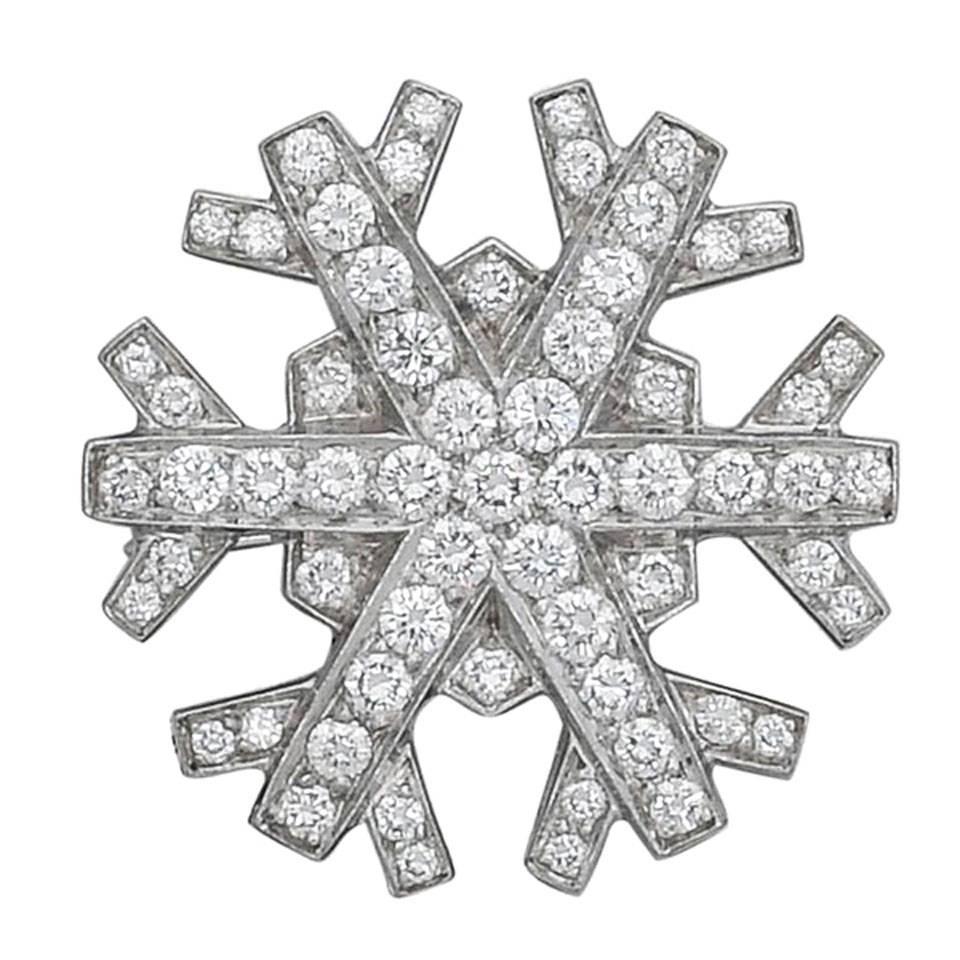 Tiffany & Co. ​Diamond Platinum Snowflake Brooch