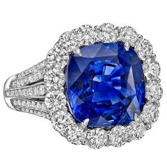 Robert Procop 9.10 Carat Ceylon Sapphire Diamond Platinum Ring