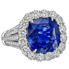 Robert Procop 9.10 Carat Ceylon Sapphire Diamond Platinum Ring 12