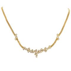 Vintage Dior Diamond Gold Cluster Necklace