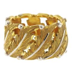 Buccellati Two Color Gold Leaf Band Ring