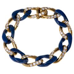 1970s Bulgari Chalcedony Diamond Gold Bracelet 3