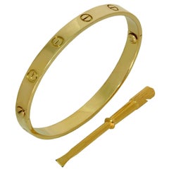 Cartier Gold Love Bangle Bracelet. Sz.18 