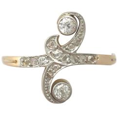 1910s Antique Diamond and Yellow Gold Cocktail Ring 7