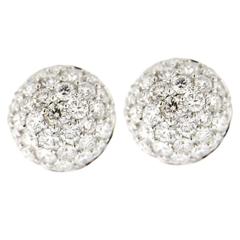 Jona Diamond Pavé Gold Semisphere Stud Earrings 4