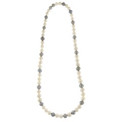 Jona Long South Sea and Tahiti Light Grey Pearl Necklace