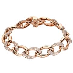 Diamond Pave Gold Chain Link Bracelet 11