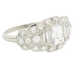 Vintage 1930s Art Deco Diamond Platinum Ring