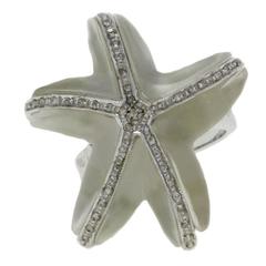 Luise Rock Crystal Diamond Gold Starfish Ring