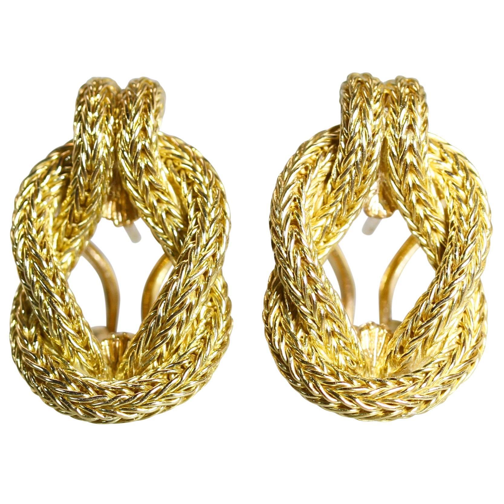 Lalaounis Gold Hercules Knot Earclips