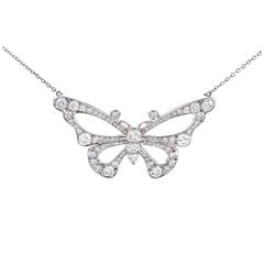 Tiffany & Co. Enchant Diamant Platin Schmetterling Anhänger Halskette
