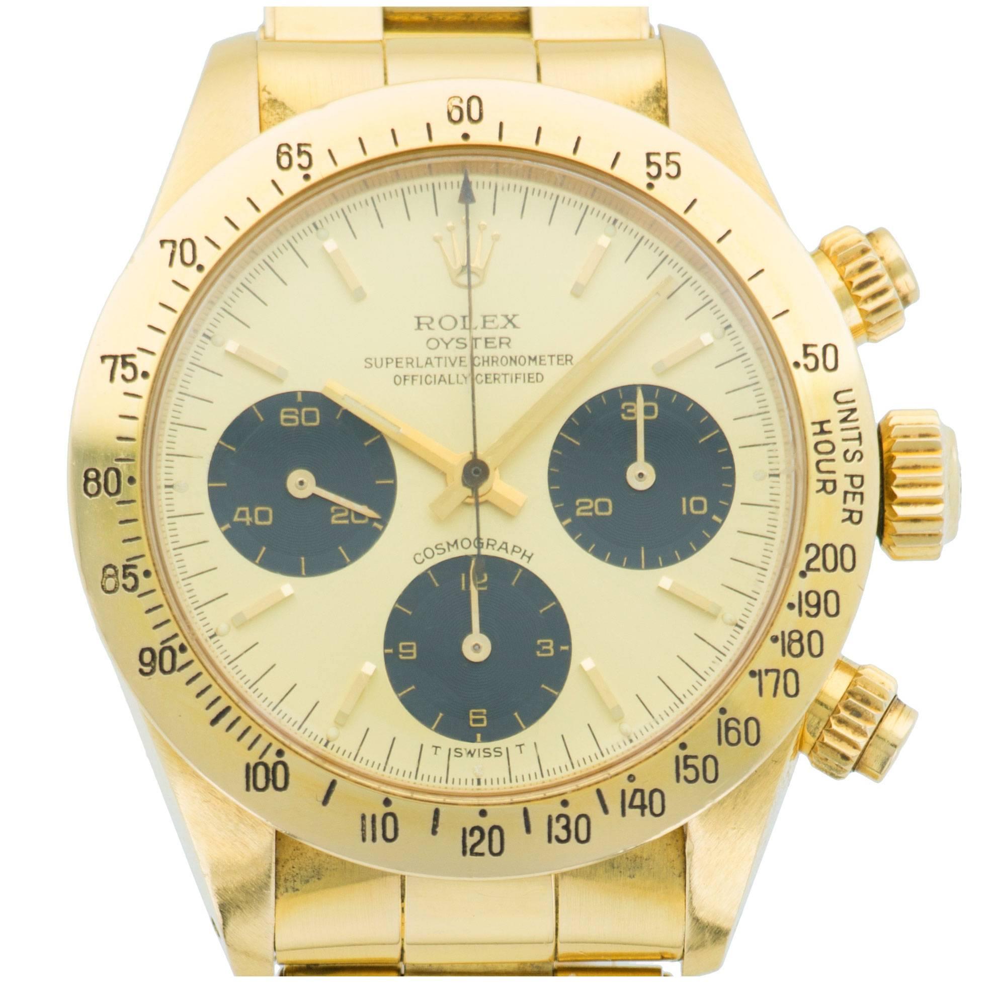 Rolex Yellow Gold Daytona Chronograph Wristwatch Ref 6265 