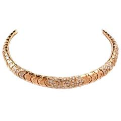 Diamond Gold Choker Cuff Necklace