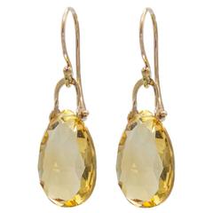 Citrine Teardrops set in 14k Gold