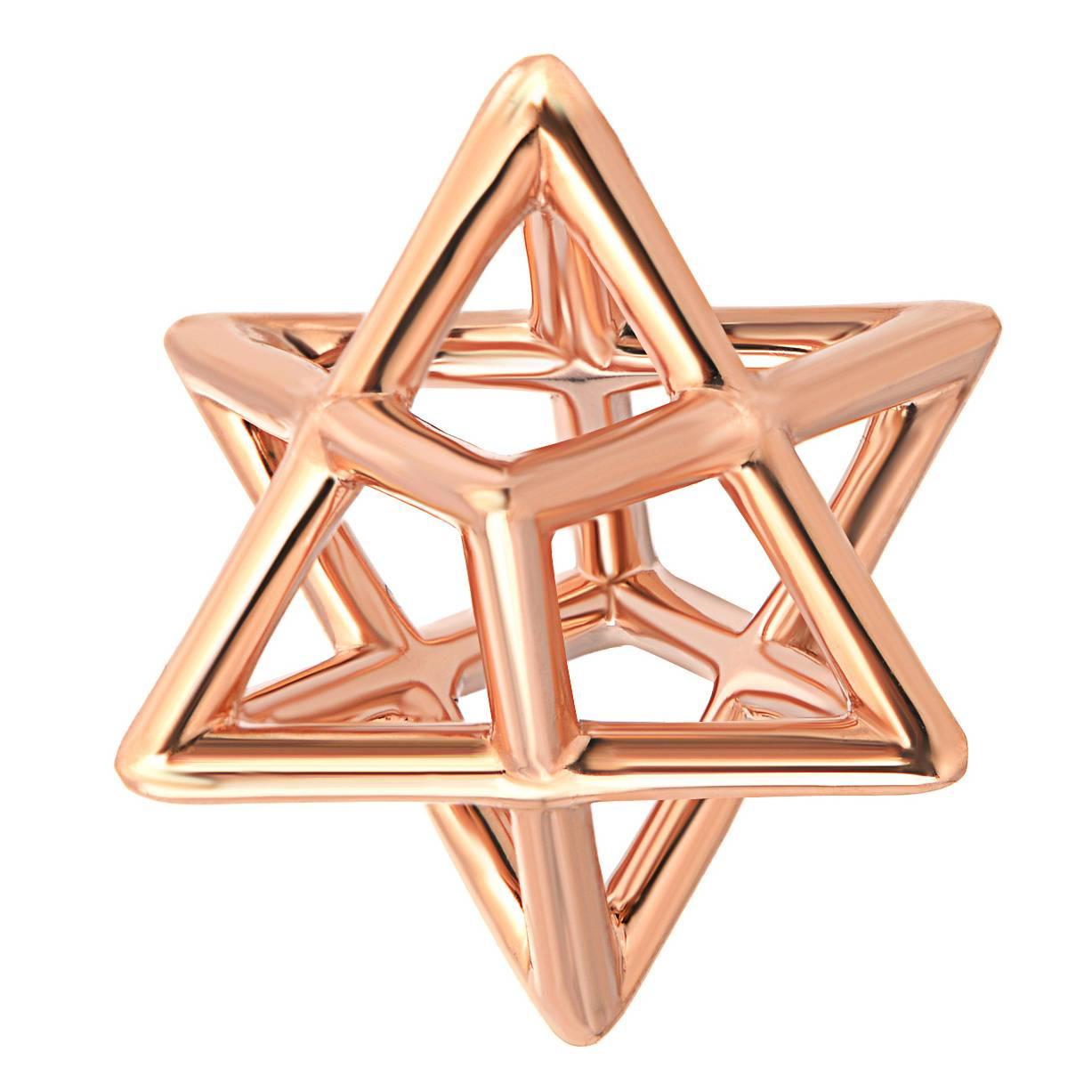 Contemporary Merkaba Star Rose Gold Pendant Necklace For Sale