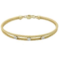 Diamond and Gold Mesh Twist Bracelet