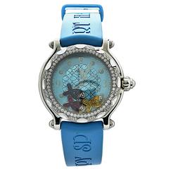 Chopard Ladies Stainless Steel Diamond Bezel Happy Sport Wristwatch Ref 89/8914