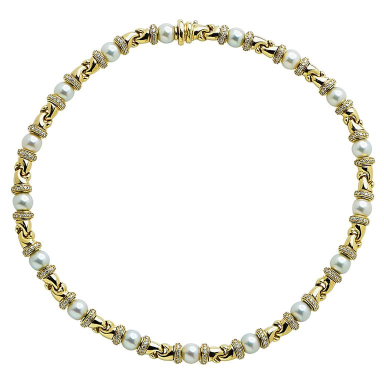 bulgari pearl diamond necklace