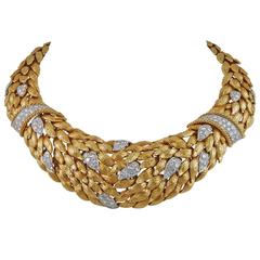 David Webb Diamond Gold Leaf Necklace 2