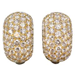 Van Cleef & Arpels Pave Diamond and Gold Earrings