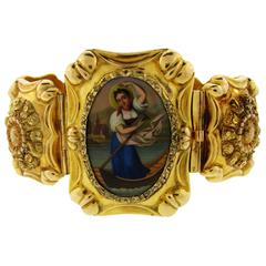 French Victorian Enamel Gold Bracelet