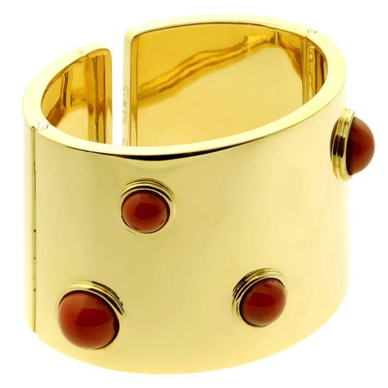 Bracelet Vintage Rochas Paris - Jonc Plaqué Or - Style Moderniste - Occasion