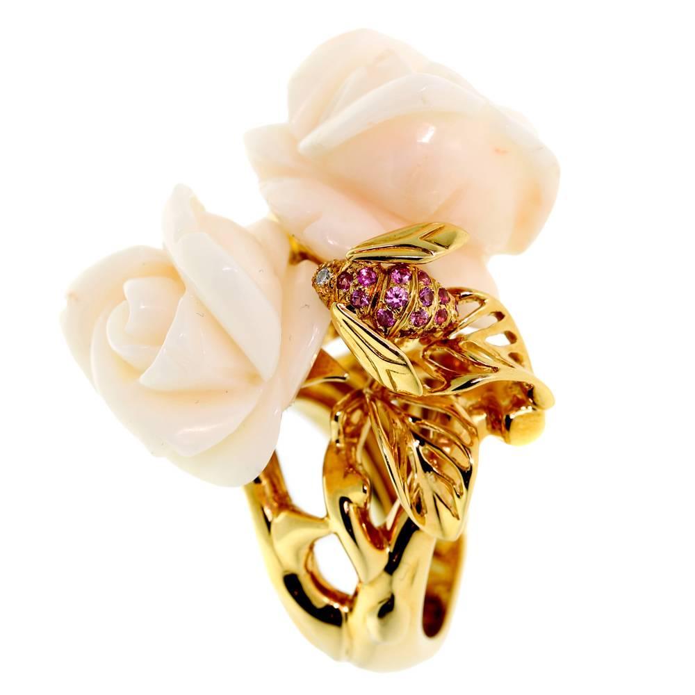 Dior Rose Pre Catelan Coral Gold Ring