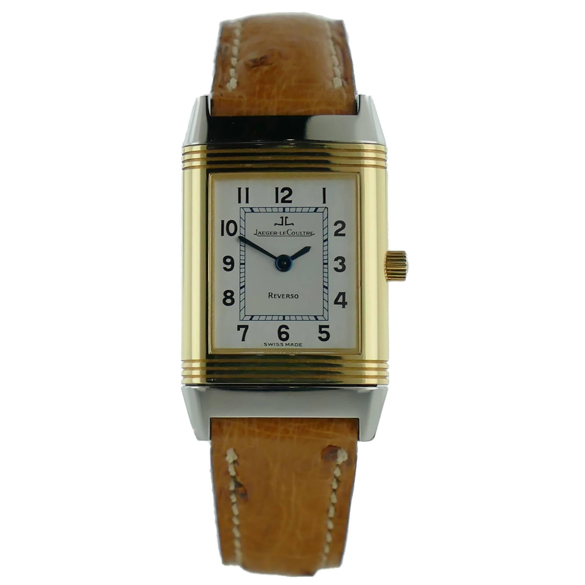 Ladies Jaeger LeCoultre Reverso 18k Yellow Gold & Stainless Steel Watch 