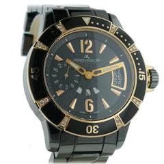 Ladies Jaeger LeCoultre Master Compressor Diving GMT Ceramic 18k Diamond Watch