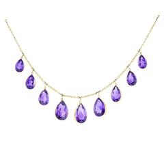Antique Victorian 15ct Gold Amethyst Necklace