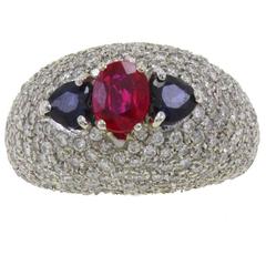 Luise Diamond Ruby Sapphire Gold Dome Ring 5