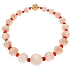 Angel Skin Coral Balls and RedCoral Donuts Necklace 8