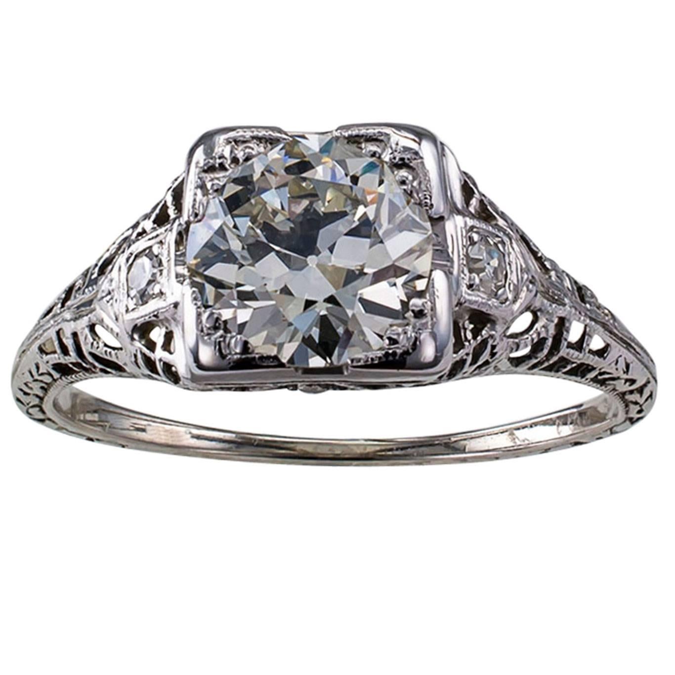 1.26 Carat Art Deco Engagement Ring