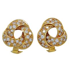 Diamond Gold Swirl Earrings