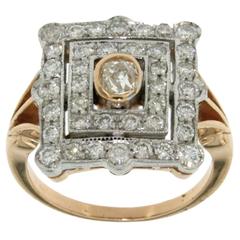 Art Deco Style Gold Diamond Ring