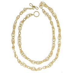 Interlocking Oval Links Gold Necklace 12