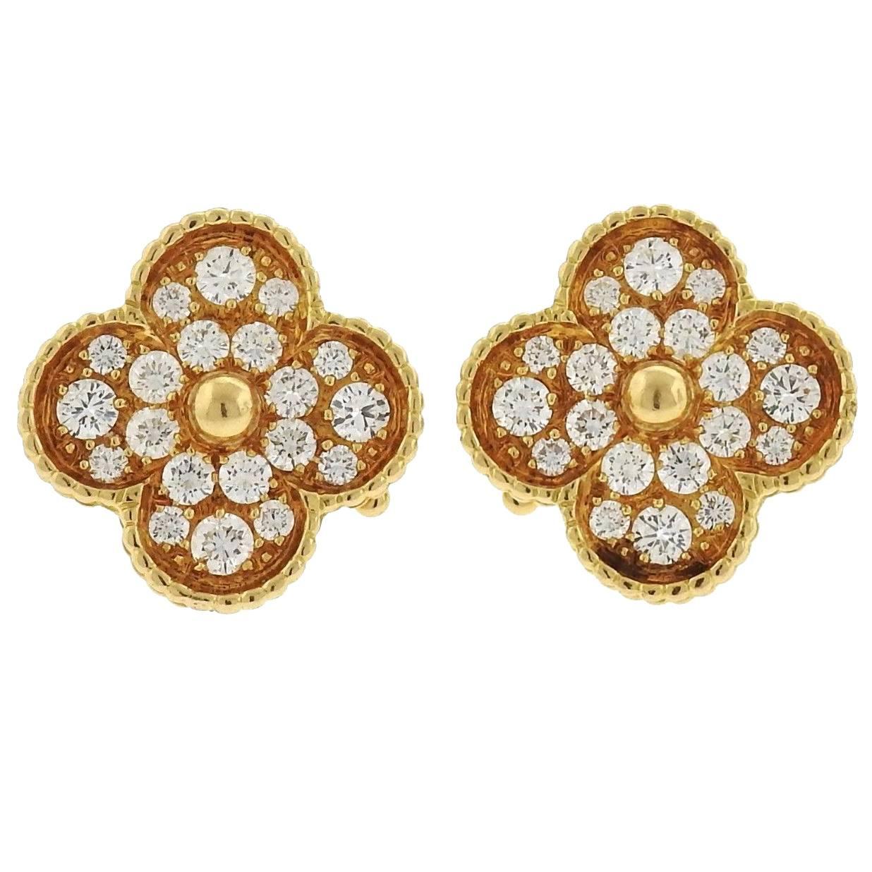 Van Cleef & Arpels VCA Magic Alhambra Diamond Large Earrings