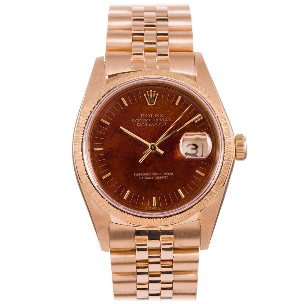 Rolex Datejust Birch Wood Dial & “Bark” Bezel C. 1978