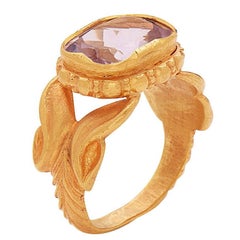 Rose Amethyst Ring in 22 Karat Gold