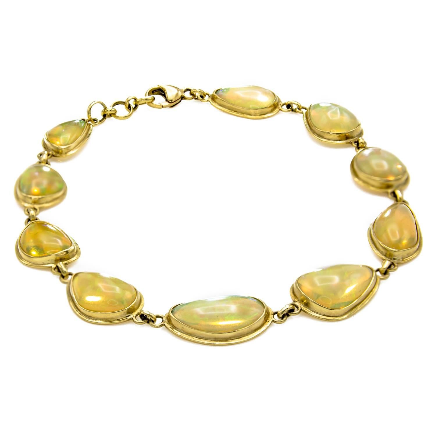 Large Opal Link Bracelet