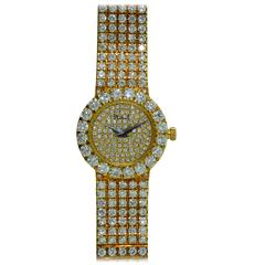 Piaget Ladies Yellow Gold Pave Diamond Watch In New Condition