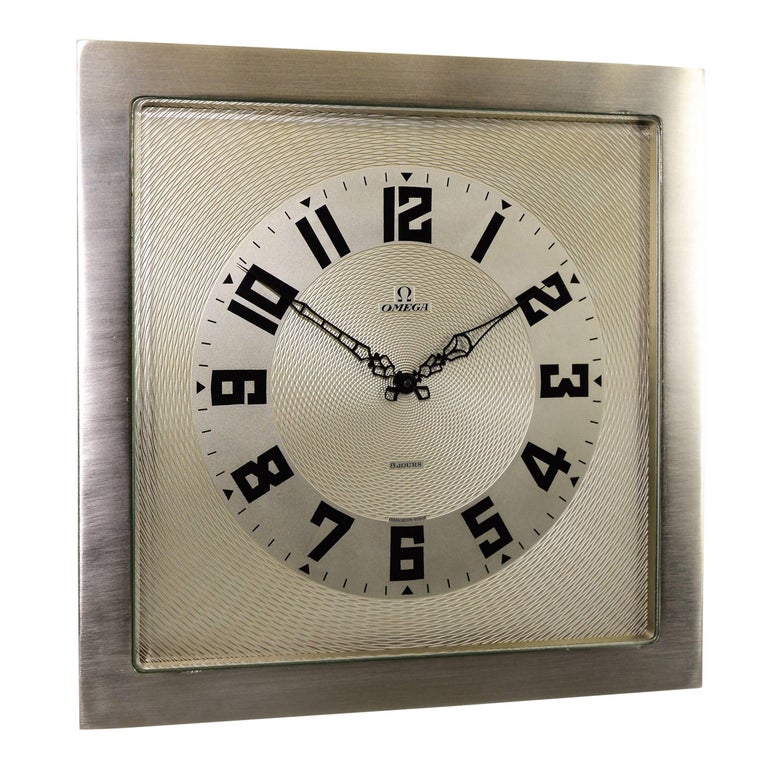 Omega Art Deco Desk Clock with Breguet Style Engine Turned Dial, 1930s For  Sale at 1stDibs