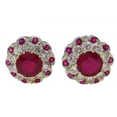 Luise Ruby Diamond Gold Earrings