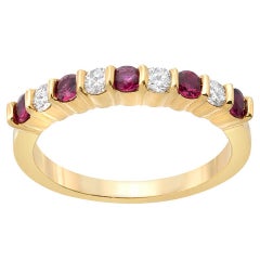 Gemlok Ruby Diamond Gold Band Ring