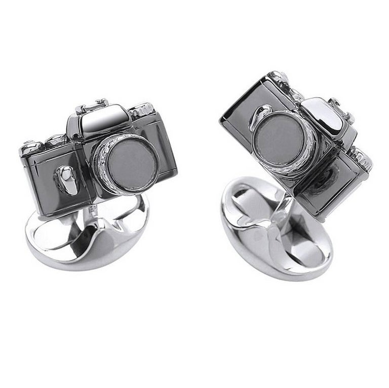 Deakin & Francis Sterling Silver Camera Cufflinks For Sale